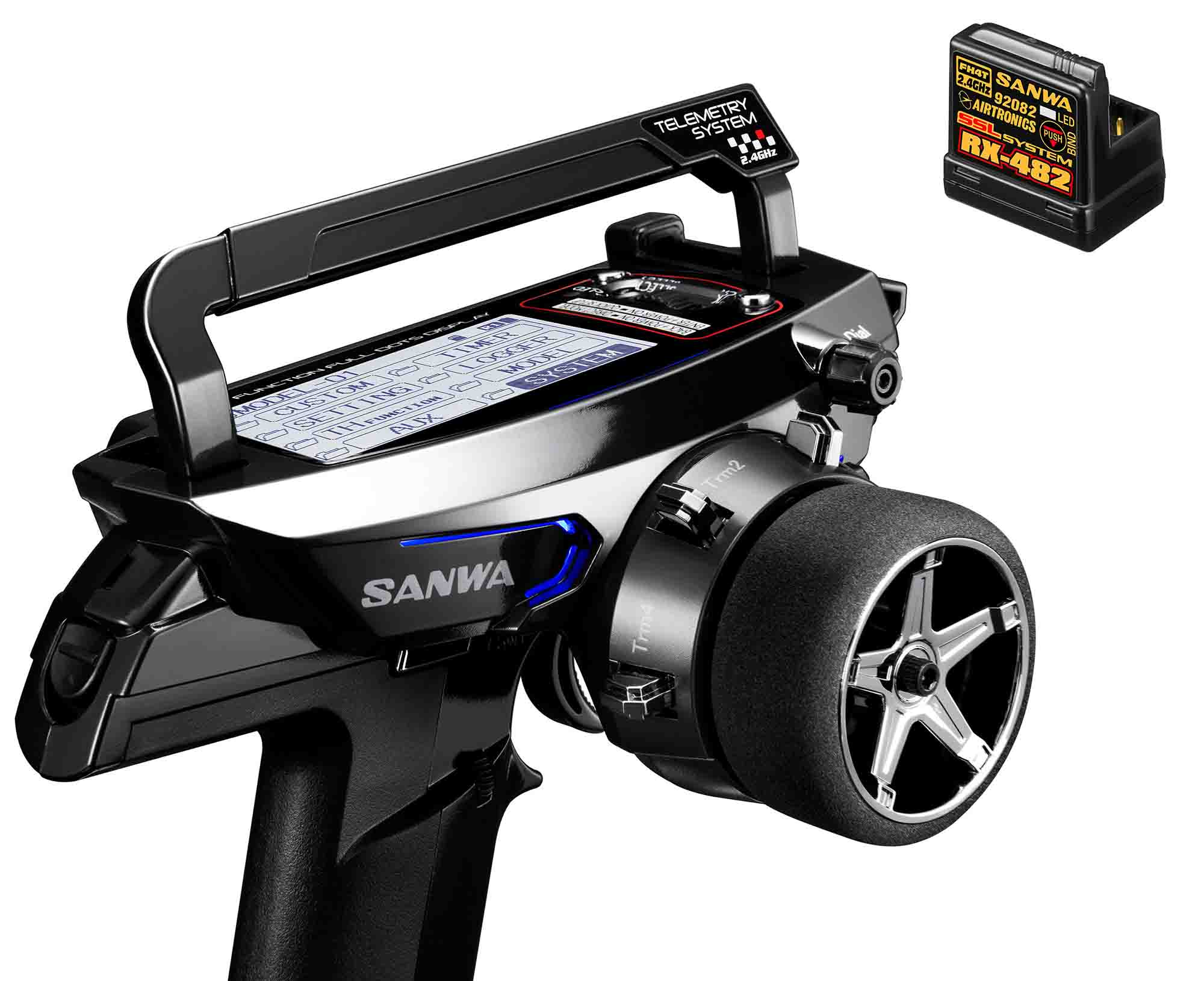 Sanwa MT44 Piano Black Limited Edition Radio + RX482 Receiver MIBOSPORT